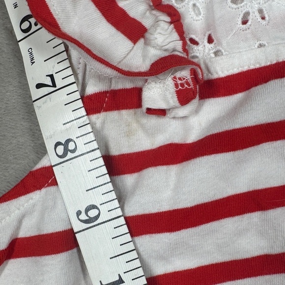 Crewcuts J.Crew Factory Girls Eyelet Floral Lace Red White Striped Tank Size 10 - Picture 3 of 14